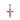Cruz de Oro Blanco 14K con Rubi