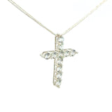 Cruz de Plata con Zirconia Blanca