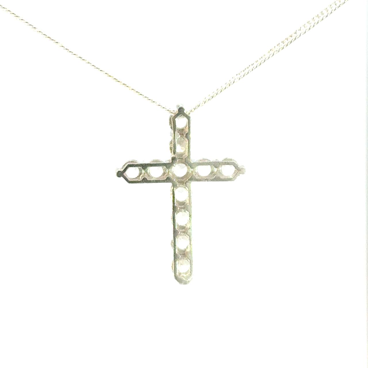Cruz de Plata con Zirconia Blanca