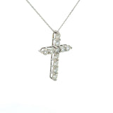 Cruz Oro Blanco 14K Baby Moissanita Blanca