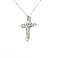 Cruz Oro Blanco 14K Baby Moissanita Blanca