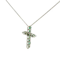 Cruz Oro Blanco 14K Baby Esmeralda