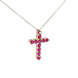 Cruz de Plata con Zirconia Roja