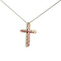 Cruz de Plata con Zirconia Roja