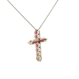 Cruz de Plata con Zirconia Roja