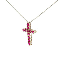 Cruz de Plata con Zirconia Roja