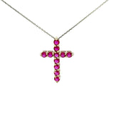 Cruz de Plata con Zirconia Roja