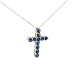 Cruz de Plata con Zirconia Azul