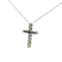 Cruz de Plata con Zirconia Azul