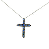 Cruz de Plata con Zirconia Azul