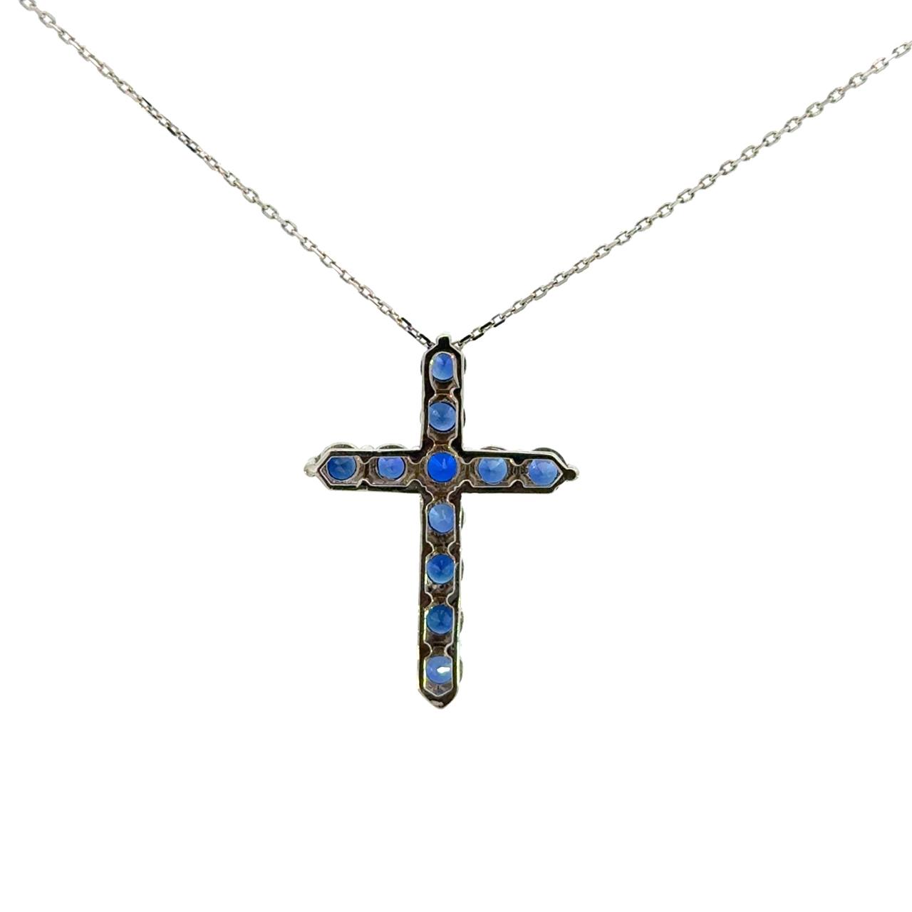 Cruz de Plata con Zirconia Azul