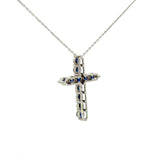 Cruz de Plata con Zirconia Azul