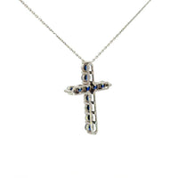 Cruz de Plata con Zirconia Azul