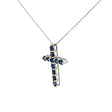 Cruz de Plata con Zirconia Azul