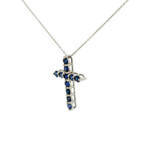 Cruz de Plata con Zirconia Azul