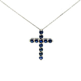 Cruz de Plata con Zirconia Azul