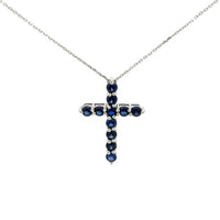Cruz de Plata con Zirconia Azul