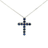 Cruz de Plata con Zirconia Azul
