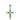 Cruz de Plata Verde y Cadena Plata
