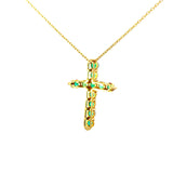 Cruz Oro Amarillo 14K Baby Esmeralda