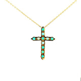 Cruz Oro Amarillo 14K Baby Esmeralda