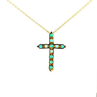 Cruz Oro Amarillo 14K Baby Esmeralda