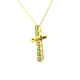 Cruz Oro Amarillo 14K Baby Esmeralda