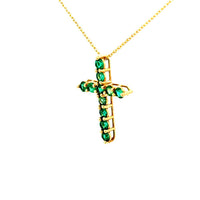 Cruz Oro Amarillo 14K Baby Esmeralda