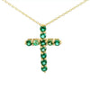 Cruz Oro Amarillo 14K Baby Esmeralda