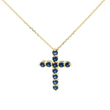 Cruz Oro Amarillo 14K Baby Zafiro