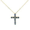Cruz Oro Amarillo 14K Baby Zafiro