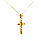 Cruz Oro Amarillo 14K Baby Diamante Natural