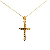 Cruz Oro Amarillo 14K Baby Diamante Natural