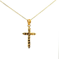 Cruz Oro Amarillo 14K Baby Diamante Natural