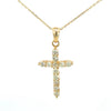 Cruz Oro Amarillo 14K Baby Diamante Natural