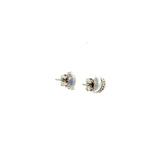 Aretes Oro Blanco 14K con Zafiro y Diamantes Naturales