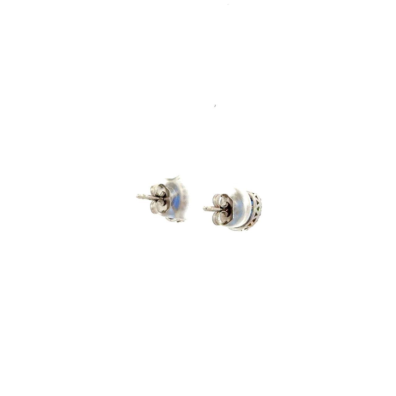 Aretes Oro Blanco 14K con Zafiro y Diamantes Naturales