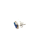 Aretes Oro Blanco 14K con Zafiro y Diamantes Naturales