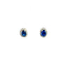 Aretes Oro Blanco 14K con Zafiro y Diamantes Naturales