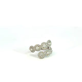 Anillo Abierto Oro Blanco de 14K con Diamantes Naturales