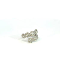 Anillo Abierto Oro Blanco de 14K con Diamantes Naturales