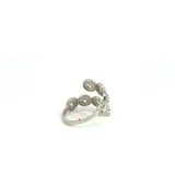 Anillo Abierto Oro Blanco de 14K con Diamantes Naturales