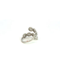 Anillo Abierto Oro Blanco de 14K con Diamantes Naturales