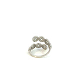 Anillo Abierto Oro Blanco de 14K con Diamantes Naturales
