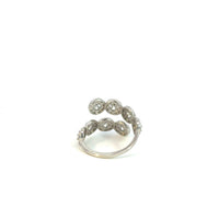 Anillo Abierto Oro Blanco de 14K con Diamantes Naturales