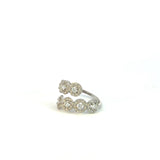 Anillo Abierto Oro Blanco de 14K con Diamantes Naturales