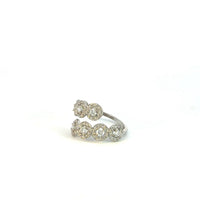 Anillo Abierto Oro Blanco de 14K con Diamantes Naturales