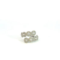 Anillo Abierto Oro Blanco de 14K con Diamantes Naturales