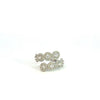 Anillo Abierto Oro Blanco de 14K con Diamantes Naturales