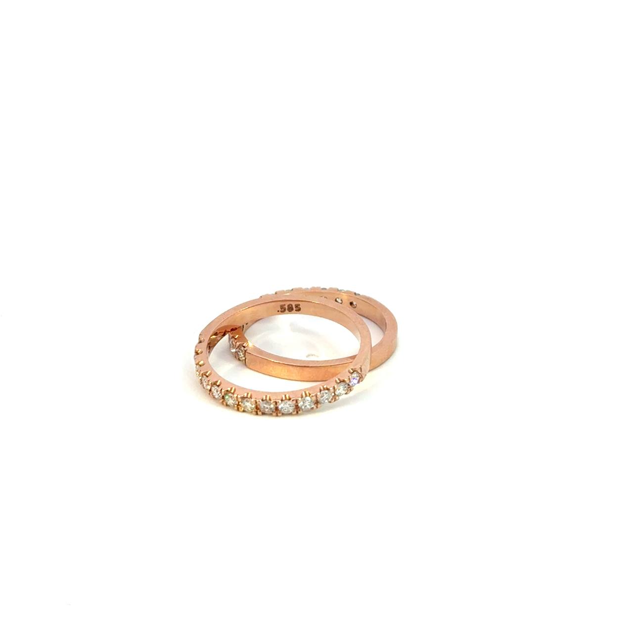 Churumbelas Oro Rosa de 14K con Diamantes Naturales